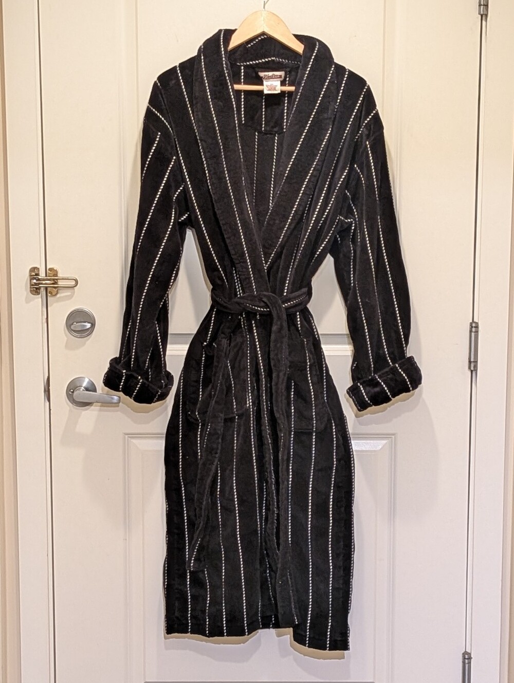 EUC Midtown OS Vintage Super Soft Black And White Terry Housecoat